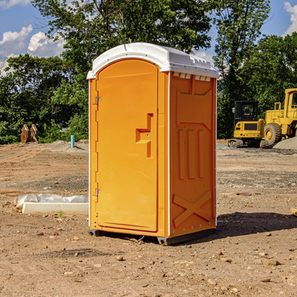 how often are the portable restrooms cleaned and serviced during a rental period in Anderson County KY